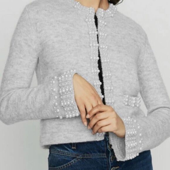 Maje Pearl Mohair Blend Cardigan Size 1 Small - Picture 1 of 9